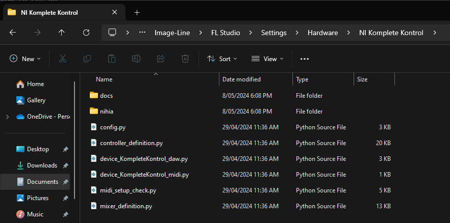 A screenshot of the script folder, containing script files